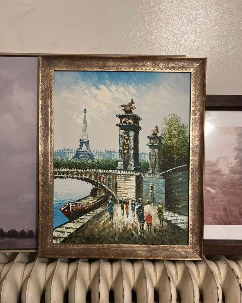 Oil Painting of Eiffel Tower and Pont Alexandre III Signed By Artist
